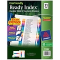 Avery Ready Index Table of Contents EcoFriendly Paper Dividers, 1-31 Tabs, Multicolor (11084)