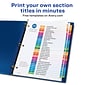 Avery Ready Index Paper Dividers, 31-Tab, Multicolor, Set (11084)