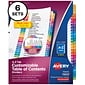 Avery Ready Index Customizable Table of Contents A-Z Dividers, Multicolor Tabs, 6 Sets (11832)