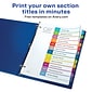 Avery Ready Index Table of Contents Paper Dividers, 1-12 Tabs, Contemporary Multicolor (11847)