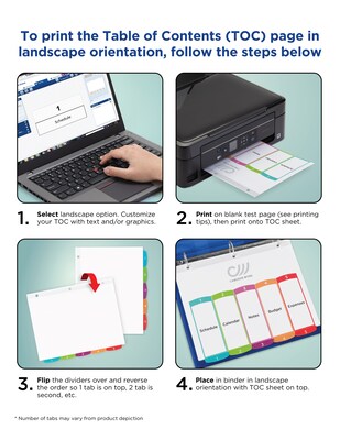 Avery Ready Index Table of Contents Paper Dividers, 1-12 Tabs, Contemporary Multicolor (11847)