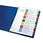 Avery Ready Index Table of Contents Paper Dividers, 1-12 Tabs, Contemporary Multicolor (11847)