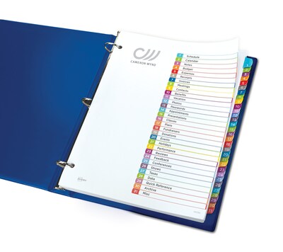 Avery Ready Index Table of Contents Paper Dividers, 1-31 Tabs, Contemporary Multicolor (11846)