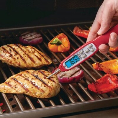 Taylor Waterproof Digital Cooking Thermometer, Red (806GW)