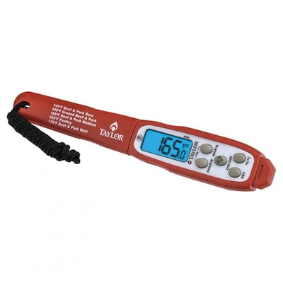 Taylor Waterproof Digital Cooking Thermometer, Red (806GW)