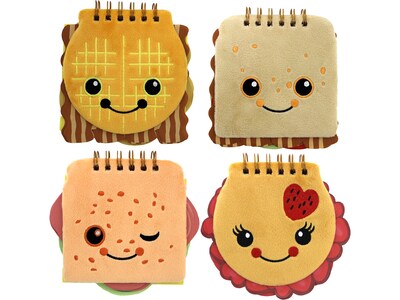 Inkology Sandwich Memo Pad, 5.7 x 5.3, Assorted Colors, 120 Sheets/Pad, 4 Pads/Pack (204-8)