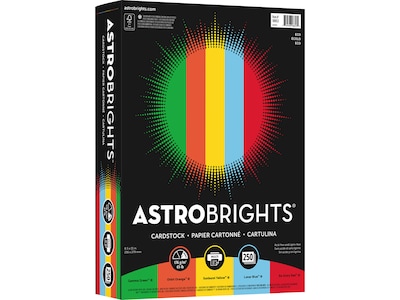 Astrobrights Eco 65 lb. Cardstock Paper, 8.5 x 11, Assorted Colors, 250 Sheets/Pack (98853)