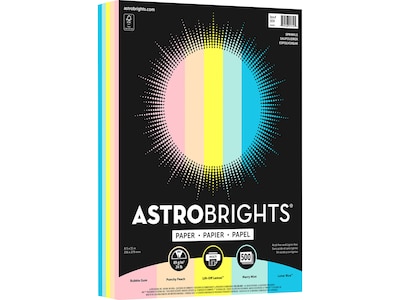 Astrobrights Colored Paper, 24 lbs., 8.5 x 11, Assorted Sprinkle Colors, 500 Sheets/Ream (91714)