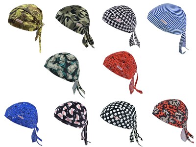 Comeaux Caps Do-Rags, One Size Fits All, Assorted Print (118-7000U)
