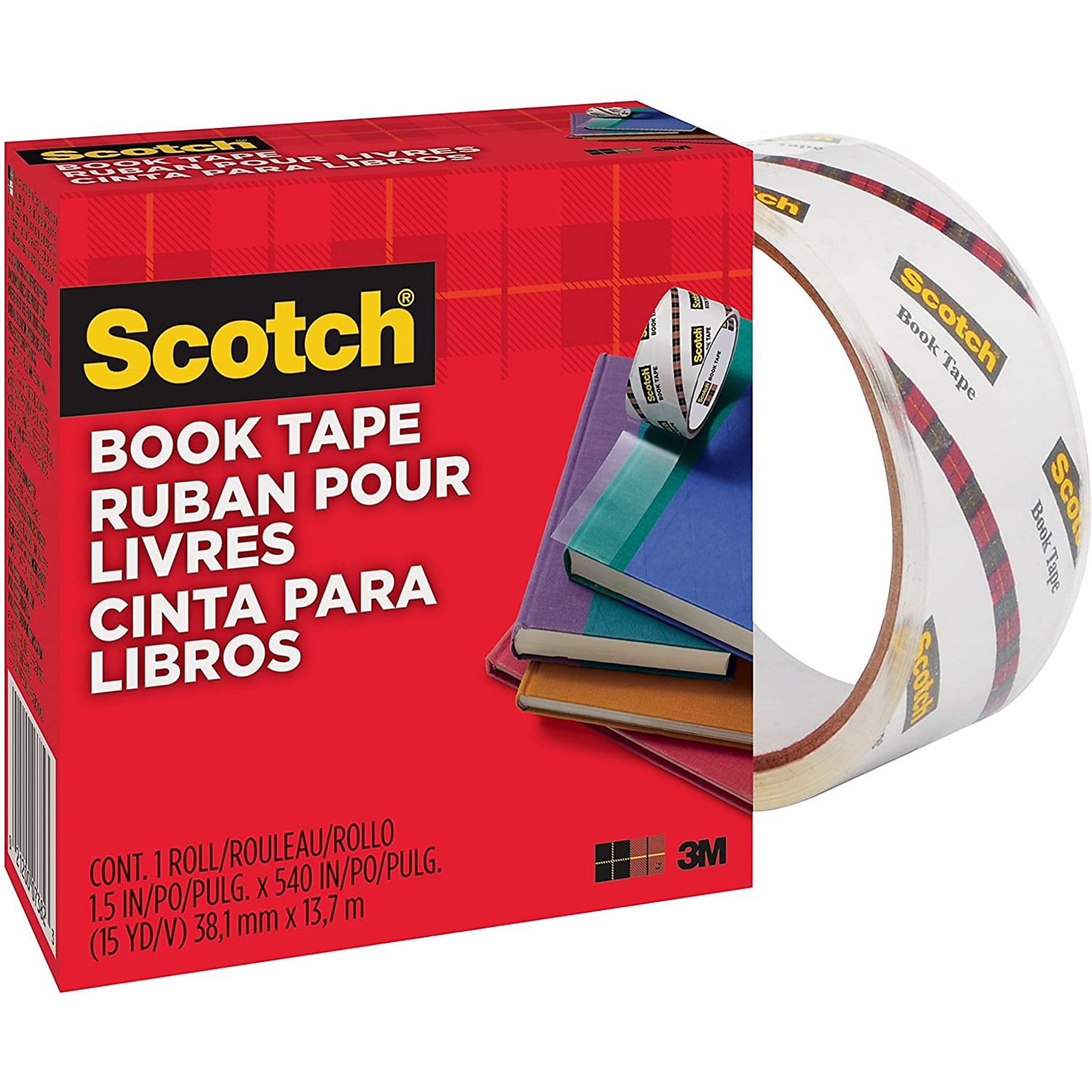 Scotch® Book Tape, Glossy Finish, 1 1/2 x 15 yds., 24 Roll (845112)