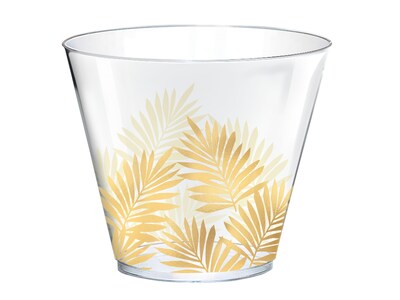 Amscan Key West Plastic Tumbler 9 oz., Clear/Golden (350416)