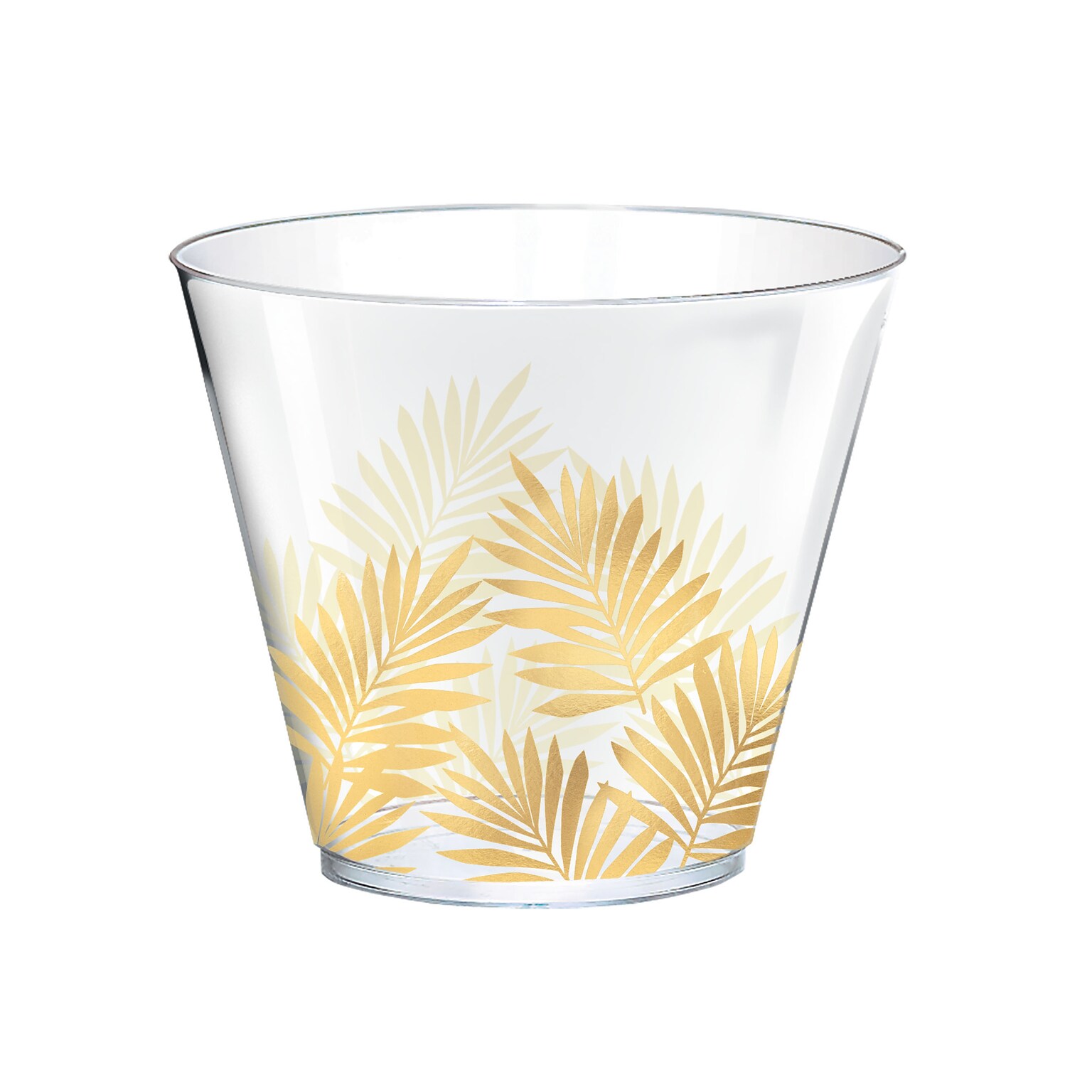 Amscan Key West Plastic Tumbler 9 oz., Clear/Golden (350416)