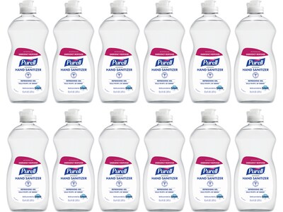 Purell Advanced Gel Hand Sanitizer, Clean Scent, 12.6 Oz., 12/Carton (9747-12-S)