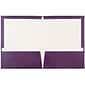 JAM Paper® Laminated Glossy 2 Pocket Presentation Folders, Purple, 100/Box (385GPU)