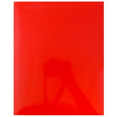 JAM Paper® Laminated Glossy 2 Pocket Presentation Folders, Red, 100/Box (385GRE)