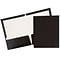 JAM Paper 2-Pocket Presentation Folders, Black Glossy, 100/Box (385GBL)