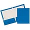 JAM Paper® Laminated Glossy 2 Pocket Presentation Folders, Blue, 100/Box (385GBU)