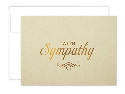 Great Papers! Sympathy Cards with Envelopes, 4.88 x 6.75, Beige/Gold, 3/Pack (2020133PK3)