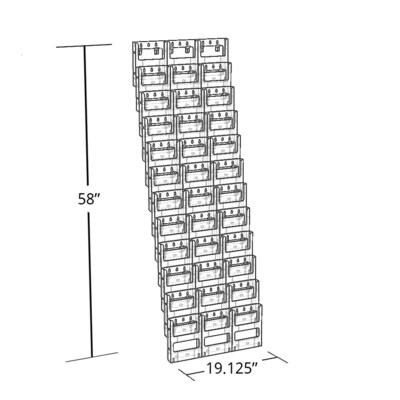 Azar Displays Wall Mount Display, 36-Pocket (252326)