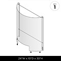 Harbor Retail Freestanding Curved Sneeze Guard, 30H x 24W, Clear Polycarbonate (321132)