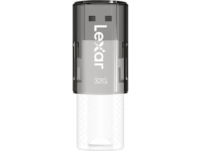 Lexar JumpDrive S60 32GB USB 2.0 Type A Flash Drive, Grey/White, 3/Pack (LJDS60-32GB3NNU)