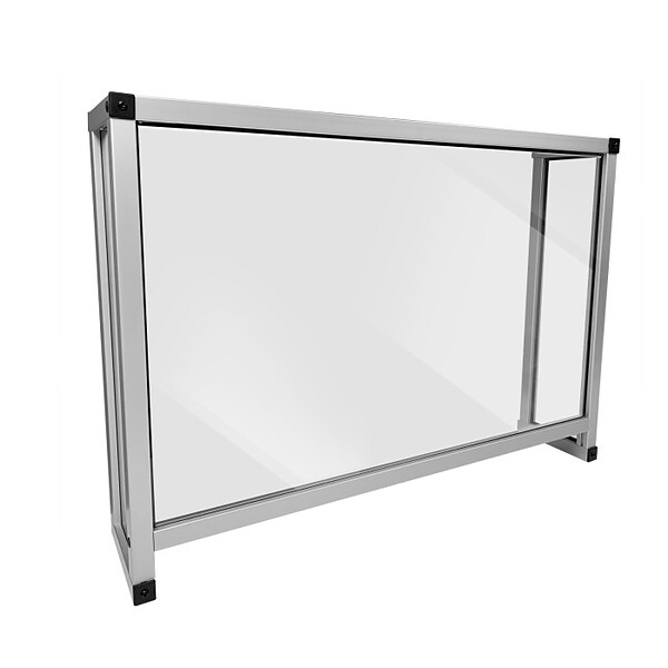 Separation Screen Freestanding Enclosed Sneeze Guard, 34H x 48W, Clear Acrylic (SC041507)