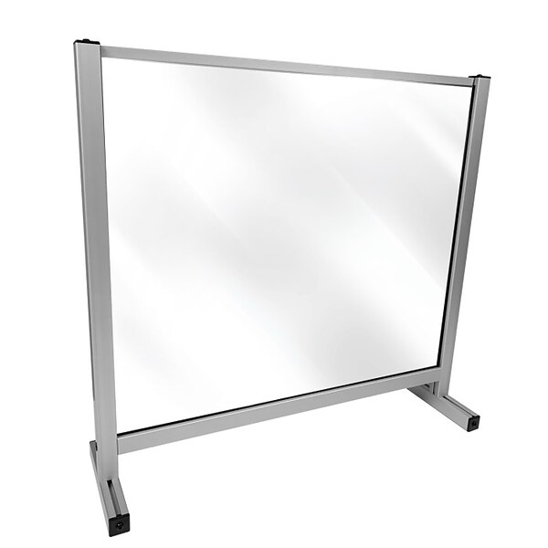Separation Screen Freestanding Signature Sneeze Guard, 34H x 60W, Clear Acrylic (SC041505)