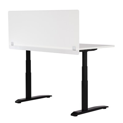Safco Surface Mount Sneeze Guard, 23.5H x 59.5W,  Opaque White Acrylic (7517WH)