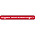 National Marker Walk-On™ Floor Decal, Thank You for Practicing Social Distancing, 2.25 x 20, Red/White (WFS78RD)