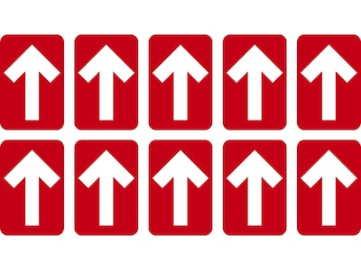 National Marker Walk-On™ Floor Decal, Arrow, 6 x 4, Red, 10 (WFS85RD)