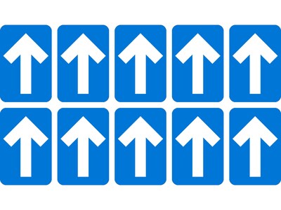 National Marker TexWalk® Floor Decal, Arrow, 6 x 4, Blue, 10 (WFS85TXBL)