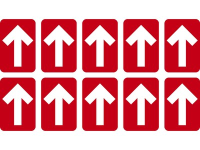 National Marker Temp-Step™ Floor Decal, Arrow, 6 x 4, Red, 10 (WFS85ARD)