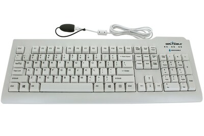 Seal Shield SSWKSV207L Silver Seal ABS Plastic Wired Waterproof QWERTY Keyboard for Windows/Mac, White