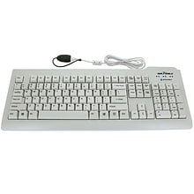 Seal Shield SSWKSV207L Silver Seal ABS Plastic Wired Waterproof QWERTY Keyboard for Windows/Mac, Whi