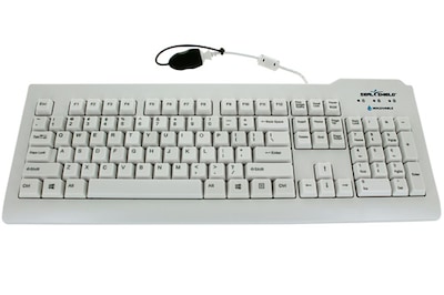 Seal Shield Silver Seal Glow Wired USB Waterproof Keyboard, White (SSWKSV207G)