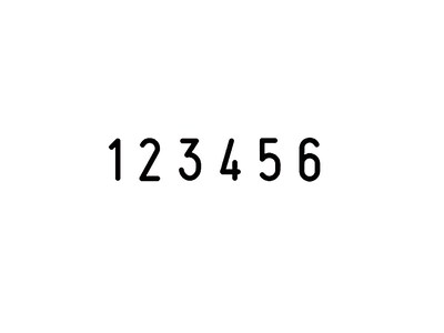 2000 Plus Classic Line 2006 Numbering Stamp, "6-Band", Black Ink (011234)