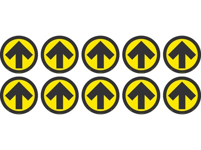 National Marker Walk-On™ Floor Decal, Arrow, 8 x 8, Yellow/Black, 10 (WFS84YL10)