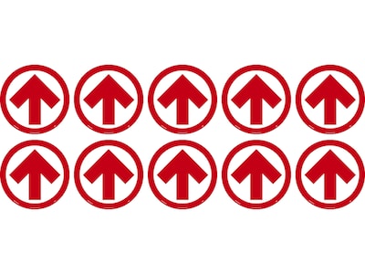 National Marker TexWalk® Floor Decal, Arrow, 8 x 8, Red/White, 10 (WFS84TXRD10)