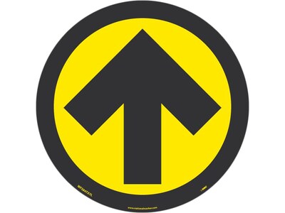 National Marker TexWalk® Floor Decal, Arrow, 8 x 8, Yellow/Black (WFS84TXYL)
