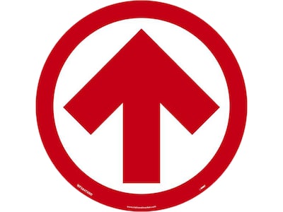 National Marker TexWalk® Floor Decal, Arrow, 8 x 8, Red/White (WFS84TXRD)