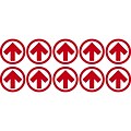 National Marker Temp-Step™ Floor Decal, Arrow, 8 x 8, Red/White, 10 (WFS84ARD10)