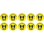 National Marker Walk-On™ Floor Decal, Please Wait Here, 8, Yellow/Black, 10 (WFS83YL10)