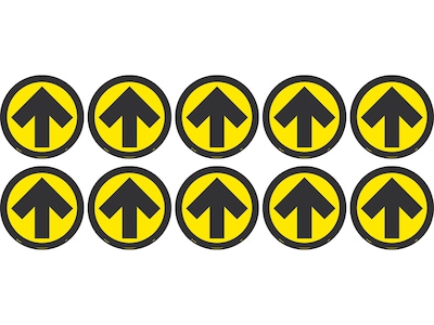 National Marker Temp-Step™ Floor Decal, Arrow, 8 x 8, Yellow/Black, 10 (WFS84AYL10)