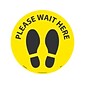 National Marker Temp-Step™ Floor Decal, "Please Wait Here," 8", Yellow/Black (WFS83AYL)
