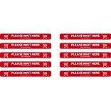 National Marker Temp-Step™ Floor Decal, Please Wait Here, 2.25 x 20, Red/White, 10 (WFS80A10)