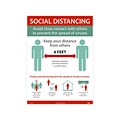 National Marker Poster, Social Distancing, 24 x 18, Red/Green/White (PST148)