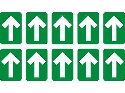 National Marker Temp-Step™ Floor Decal, Arrow, 6 x 4, Green, 10 (WFS85AGR)
