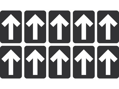National Marker Temp-Step™ Floor Decal, Arrow, 6 x 4, Black, 10 (WFS85ABK)