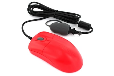 Seal Shield Silver Storm Wired Waterproof Optical Medical Mouse, Red (STM042RED)