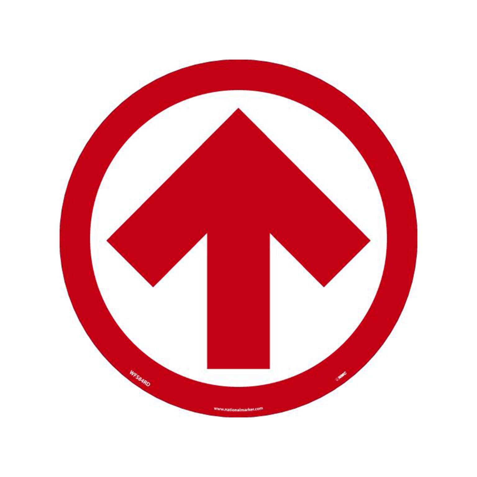 National Marker Walk-On™ Floor Decal, Arrow, 8 x 8, Red/White (WFS84RD)